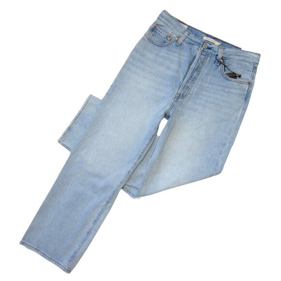 NWT Levi's Ribcage Straight Ankle in Bernal Middle Road Super High Rise Jeans 32 - Picture 1 of 6